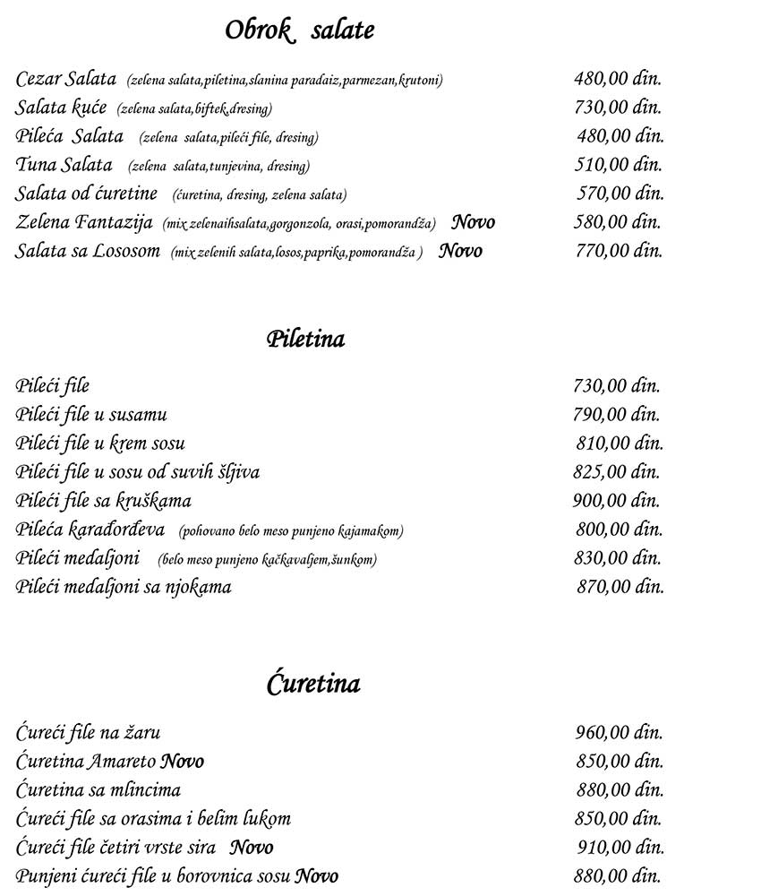 Restoran So & Biber menu